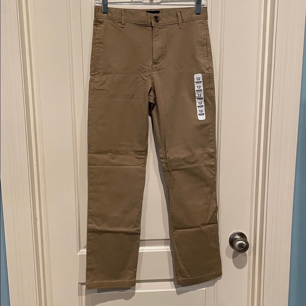 NWT Children’s Place Boys Khaki Pants Straight Leg Stretch Adjustable, Size 12